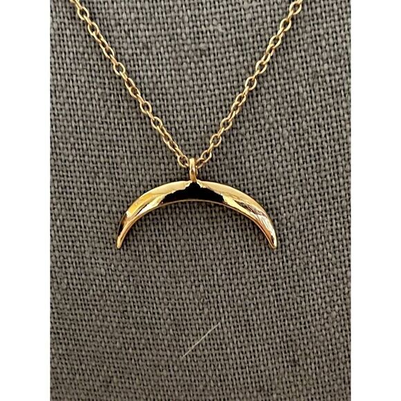 Crescent Moon gold necklace NWT - Picture 1 of 12